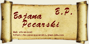 Bojana Pecarski vizit kartica